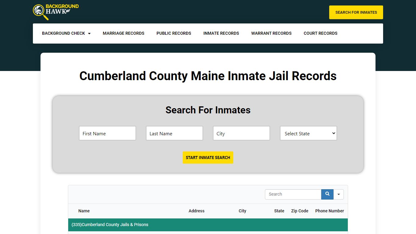 Inmate Jail Records in Cumberland County , Maine