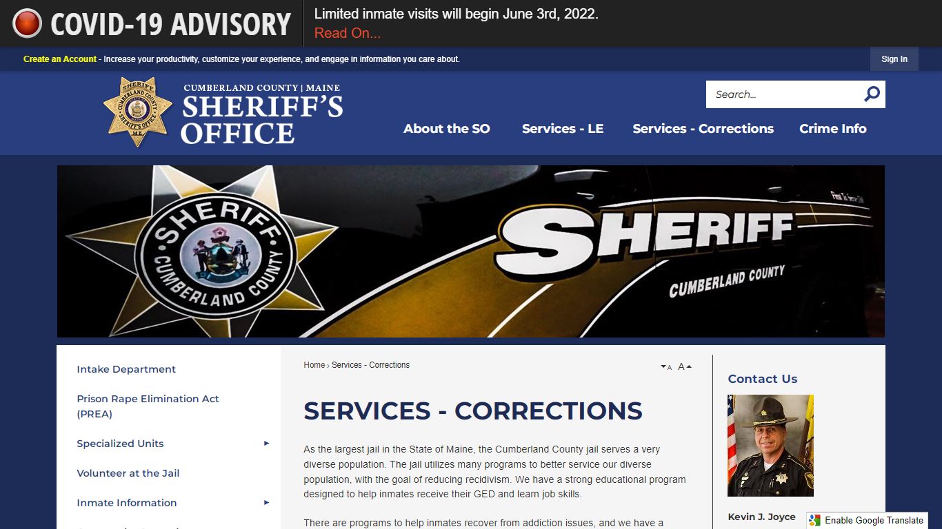 Services - corrections | Cumberland County Sheriff ...