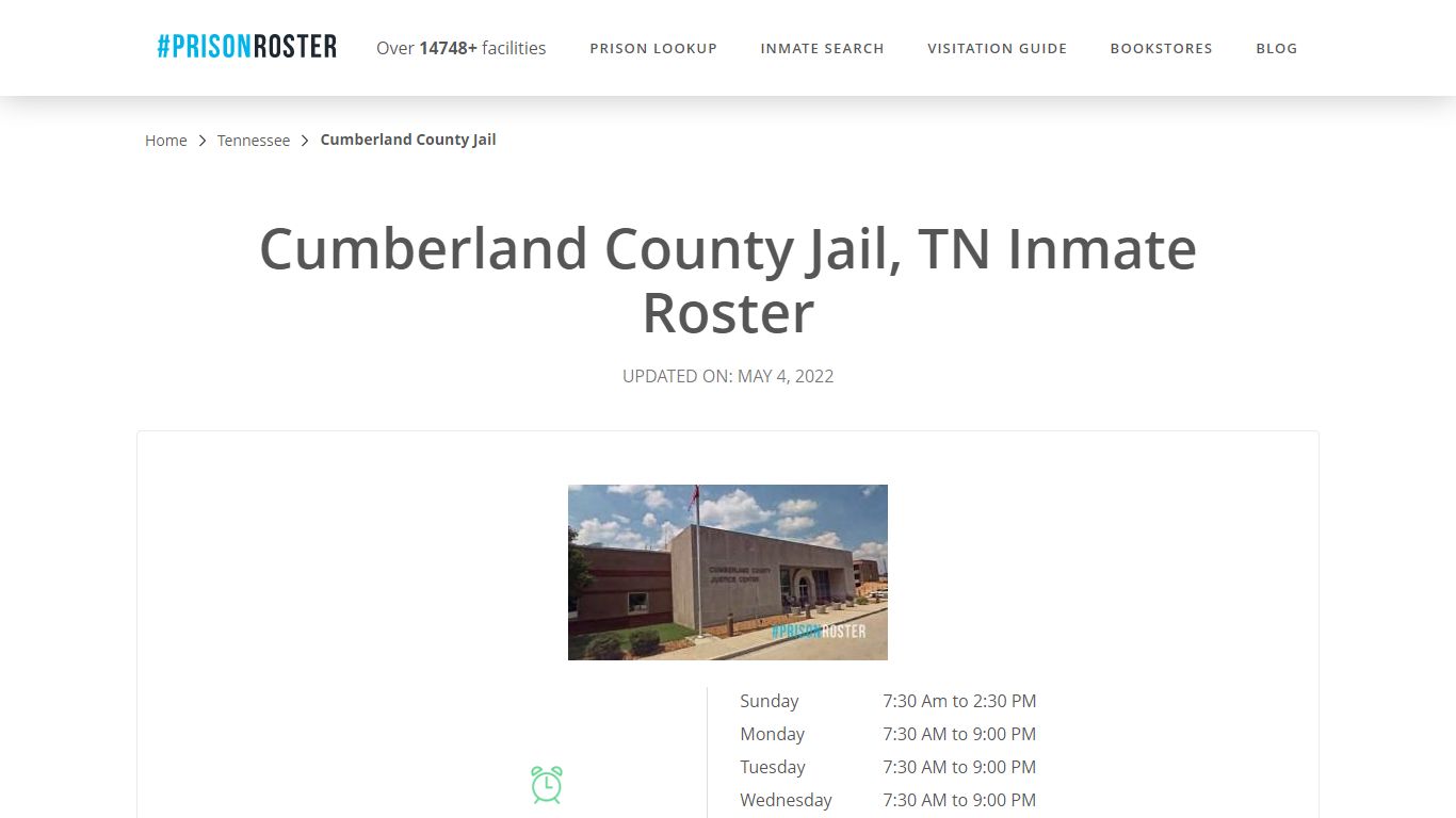 Cumberland County Jail, TN Inmate Roster